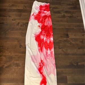 Shein Red and White Women's Maxi Dress